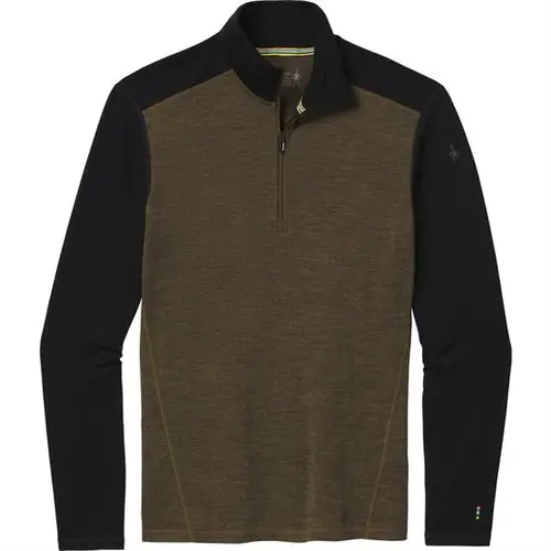 Smartwool Mens Thermal Merino Base Layer 1/4 Zip, Military