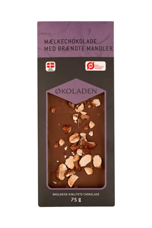 økoladen - Mælkechokolade Med Brændte Mandler 75g