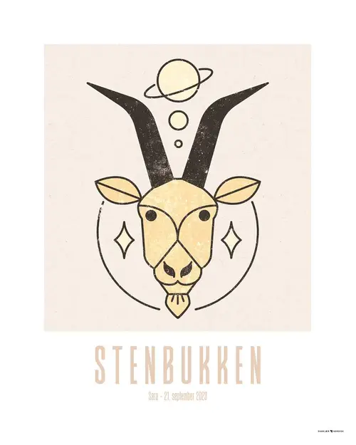 Stjernetegn plakat, vintage - Stenbukken