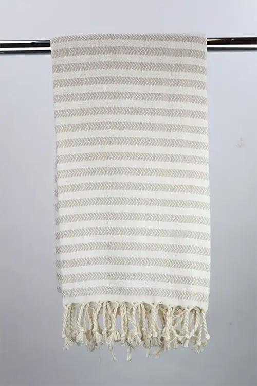 Hamam Single stripe Beige, lille eller stor - 50*100cm