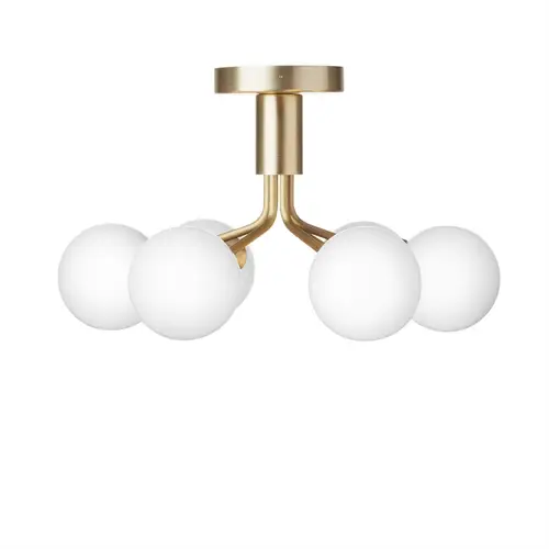 Nuura Apiales 6 Loftslampe Brushed Brass/Opal White