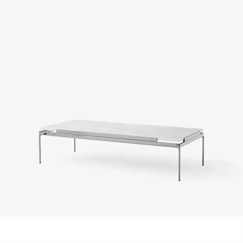 Andtradition Sett LN11-LN13 Sofa- & Sidebord Dark chrome frame  w. Bianco Carrara  marble top LN12 Bord