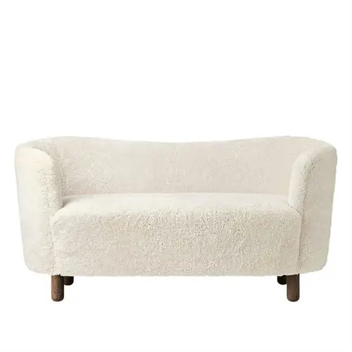 Audo Mingle Sofa  Smoked Oak Sheepskin Off White