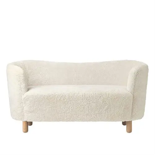 Audo Mingle Sofa  Natural Oak Sheepskin Off White