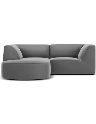 Ruby chaiselong sofa venstrevendt i velour B186 x D180 cm - Grå