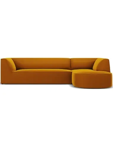 Ruby chaiselong sofa højrevendt i velour B273 x D180 cm - Gul