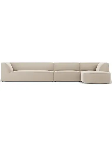 Ruby chaiselong sofa højrevendt i velour B366 x D180 cm - Beige