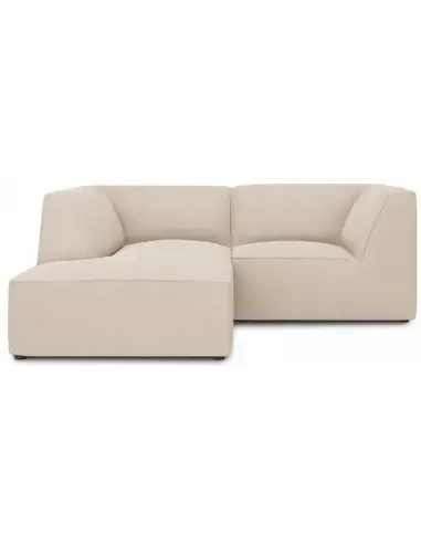 Ruby chaiselong sofa venstrevendt i polyester B186 x D180 cm - Sort/Beige