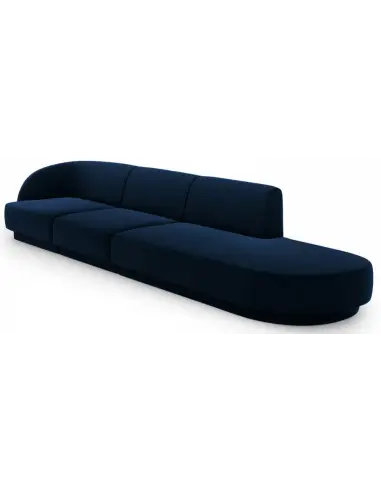 Miley højrevendt chaiselong sofa i velour B302 x D85 cm - Blå