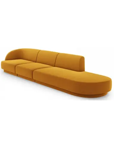 Miley højrevendt chaiselong sofa i velour B302 x D85 cm - Gul