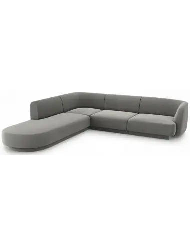 Miley venstrevendt chaiselong sofa i velour B252 x D220 cm - Lysegrå