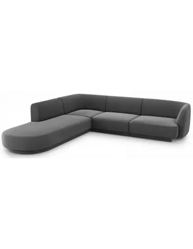 Miley venstrevendt chaiselong sofa i velour B252 x D220 cm - Grå