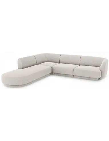 Miley venstrevendt chaiselong sofa i chenille B252 x D220 cm - Lysegrå