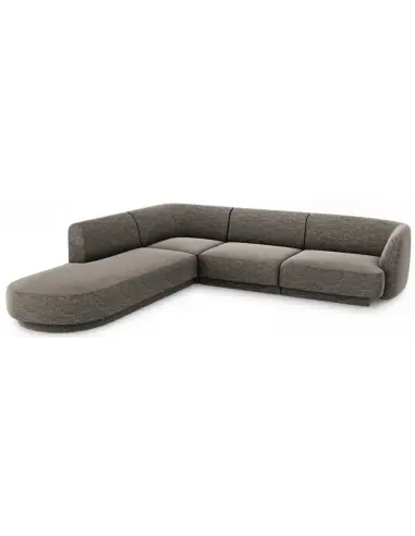 Miley venstrevendt chaiselong sofa i chenille B252 x D220 cm - Grå