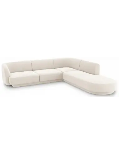 Miley højrevendt chaiselong sofa i velour B252 x D220 cm - Lys beige