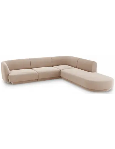 Miley højrevendt chaiselong sofa i velour B252 x D220 cm - Cappucino