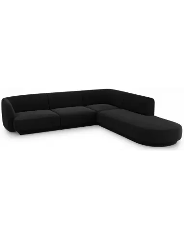 Miley højrevendt chaiselong sofa i velour B252 x D220 cm - Sort