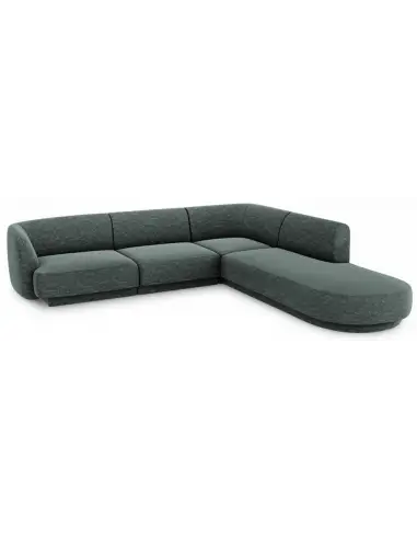 Miley højrevendt chaiselong sofa i chenille B252 x D220 cm - Petrolium