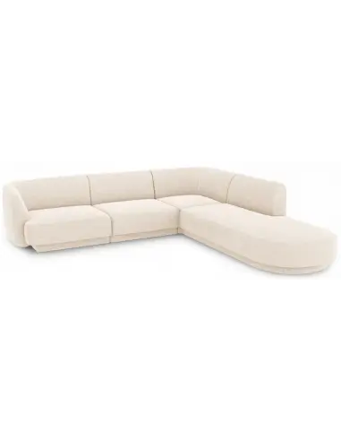 Miley højrevendt chaiselong sofa i chenille B252 x D220 cm - Lys beige