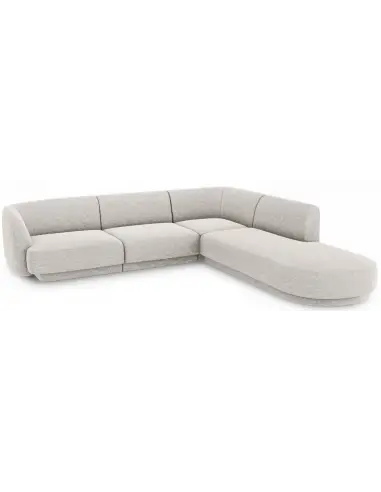 Miley højrevendt chaiselong sofa i chenille B252 x D220 cm - Lysegrå