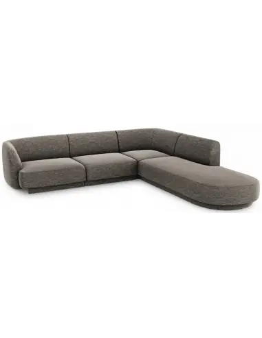 Miley højrevendt chaiselong sofa i chenille B252 x D220 cm - Grå