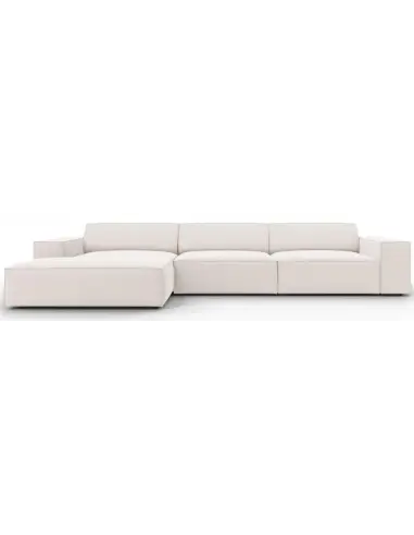 Jodie venstrevendt chaiselong sofa i polyester B284 x D166 cm - Sort/Lys beige