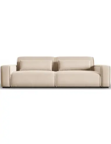 Lina 4-personers sofa i velour B248 cm - Lys beige