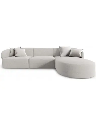 Chiara højrevendt chaiselong sofa i chenille B259 x D155 cm - Sort/Sølvgrå