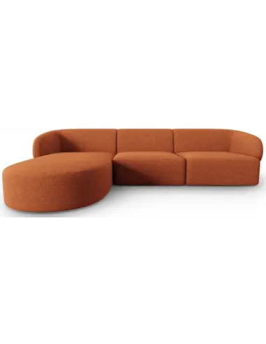 Shane venstrevendt chaiselong sofa i chenille B259 x D155 cm - Terracotta