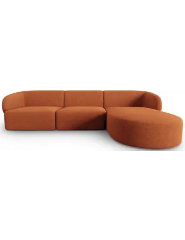 Shane højrevendt chaiselong sofa i chenille B259 x D155 cm - Terracotta