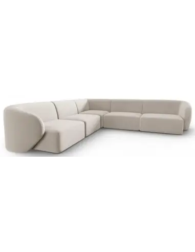 Shane Hjørnesofa i velour B252 x D252 cm - Beige