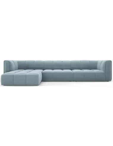 Serena venstrevendt chaiselong sofa i velour B316 x D96 - 160 cm - Lyseblå