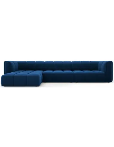 Serena venstrevendt chaiselong sofa i velour B316 x D96 - 160 cm - Blå