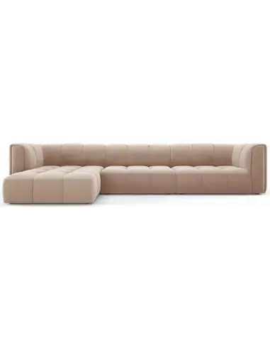 Serena venstrevendt chaiselong sofa i velour B316 x D96 - 160 cm - Beige