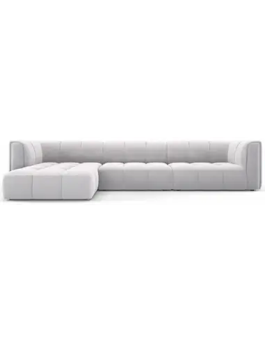 Serena venstrevendt chaiselong sofa i velour B316 x D96 - 160 cm - Sølvgrå