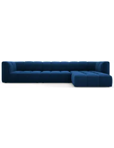 Serena højrevendt chaiselong sofa i velour B316 x D96 - 160 cm - Blå