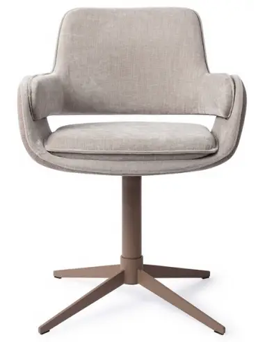 Oketo rotérbar spisebordsstol i polyester H83 cm - Mat gråbrun/2-tonet Taupe