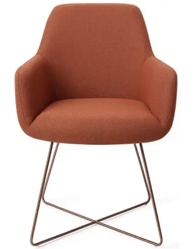 Hiroo spisebordsstol H84 cm polyester - Rødguld/Terracotta