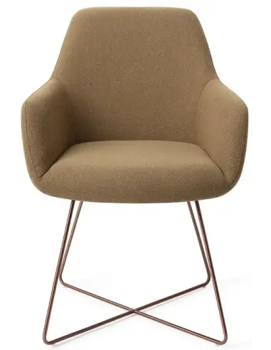 Hiroo spisebordsstol H84 cm polyester - Rødguld/Taupe