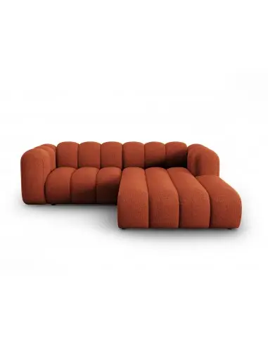 Lupine højrevendt chaiselong sofa i chenille B228 x D175 cm - Sort/Terracotta