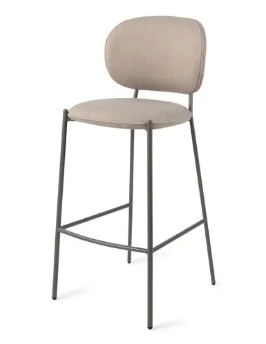 Yoichi barstol i metal og genanvendt polyester H109 cm - Grå/Sand