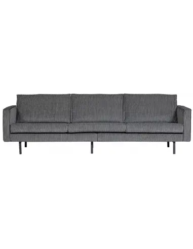 Rodeo 3-personers sofa i polyester B277 cm - Sort/Grå stribet