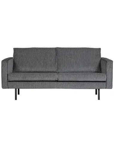 Rodeo 2-personers sofa i polyester B190 cm - Sort/Grå stribet