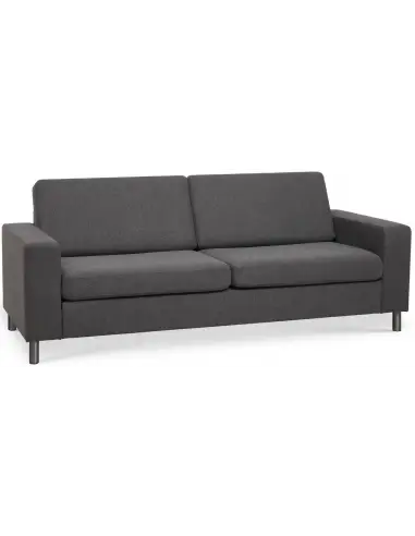 Panset 2-personers sofa i polyester B218 x D81 cm - Børstet alugrå/Antracit