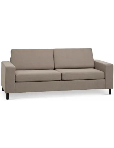 Panset 2-personers sofa i polyester B218 x D81 cm - Sort/Lysebrun