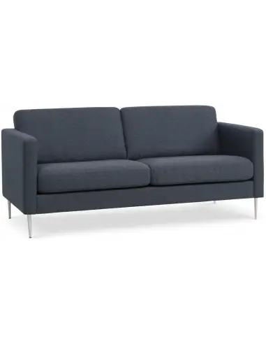 Askset 2-personers sofa i polyester B180 x D86 cm - Børstet alugrå/Navy