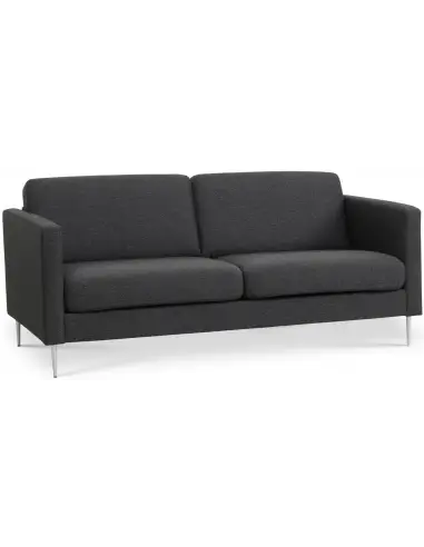 Askset 2-personers sofa i polyester B180 x D86 cm - Børstet alugrå/Antracit