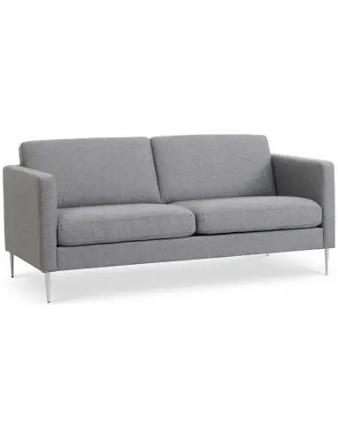 Askset 2-personers sofa i polyester B180 x D86 cm - Børstet alugrå/Lysegrå