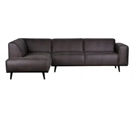 Hjørnesofa i læder 274 x 210 cm - Grå