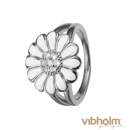 Christina Design London Jewelry & Watches - Topaz Big White Marguerite Ring sølv 800-4.6.A